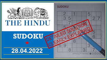 How to Solve 1 Star Hindu  Sudoku Apr 28, 2022 -  Step By Step Solution