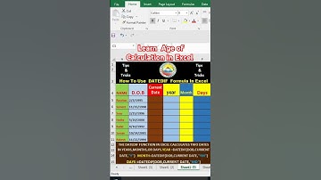 DATEDIF FUNCTION IN EXCEL. #excel #gbec76 #shorts #ytshort