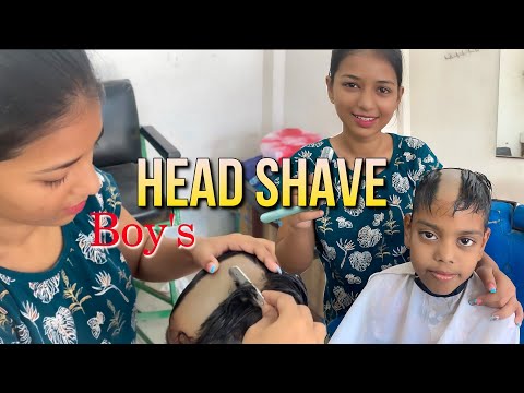 Boys Head Shave By Lady Barber Smooth And Satisfying ASMR VIDEO