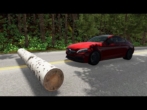 Mercedes-Benz C-Class vs Big Log 😱 BeamNG.Drive