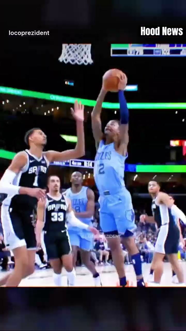 He did it again #hoodnews #jamorant #NBA #basketball #sports #wemby #viralvideo #omg #how #wow #us