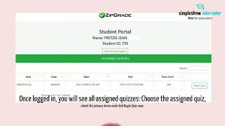 ZIPGRADE Student Portal (online submission of Quizzes)