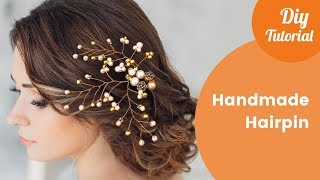 Шпилька для волос своими руками / DIY Hair pin tutorial [eng subs]