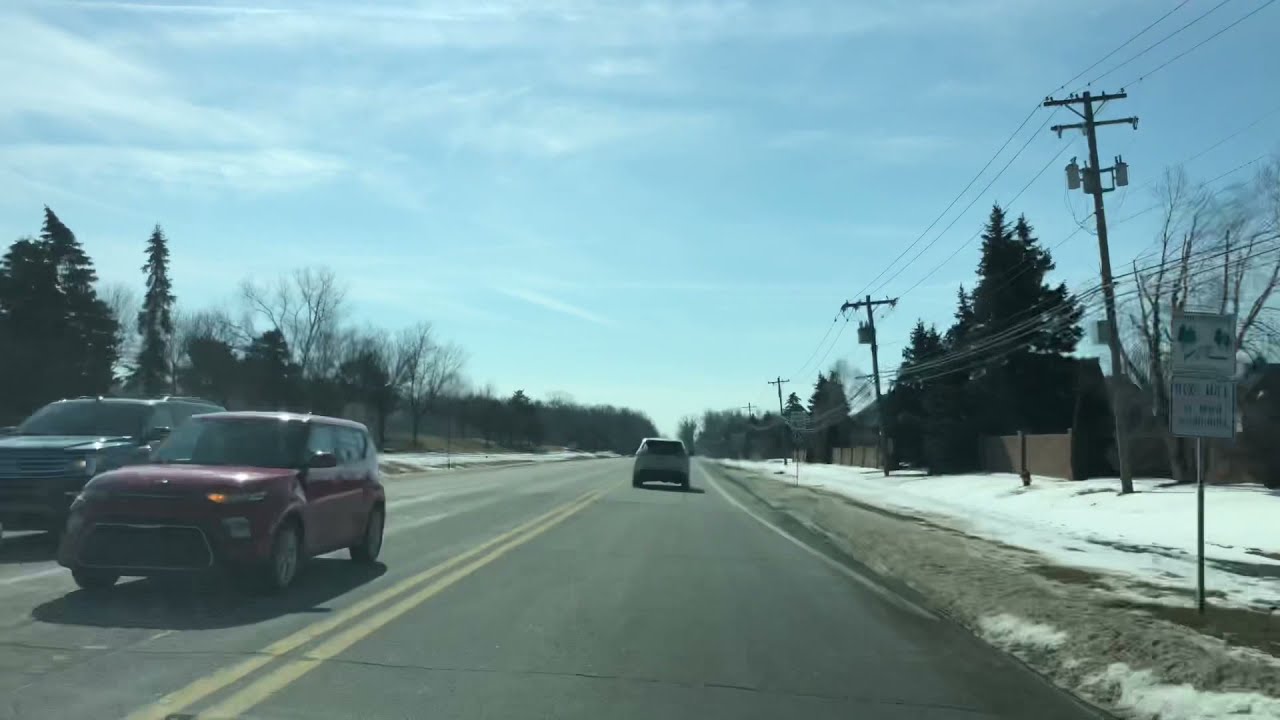Driving to Sterling Heights, Michigan from Rochester Hills, Michigan. February 2022