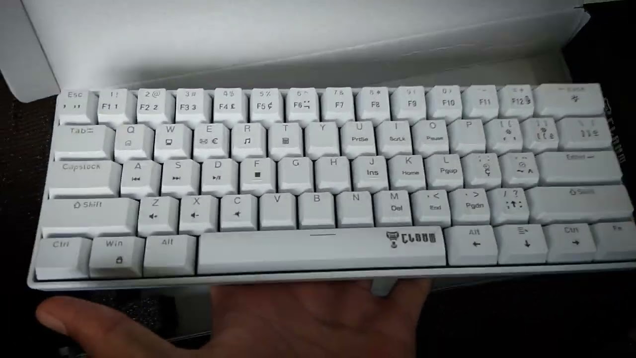 unboxing do meu teclado da clanm 60% snow walker v2