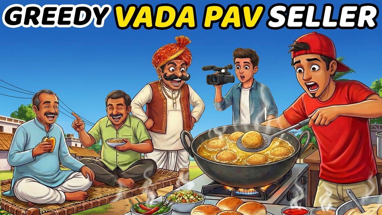 GREEDY VADA PAV SELLER | Learn English | English Stories | English Animated Stories | Cartoon |