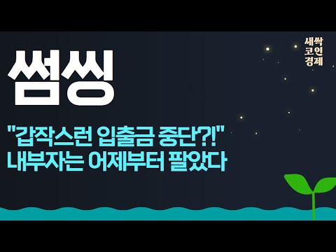   썸씽 코인 갑작스런 입출금 중단 내부자는 어제부터 팔았다 썸씽코인 썸씽코인호재 썸씽코인전망 썸씽코인시세 썸씽코인가격