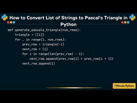 How to Convert List of Strings to Pascal's Triangle in Python
