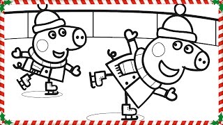 Peppa Pig Ice Skating Coloring Book Pages Kids Fun Art Coloring Video For Kids