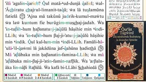ختمة من مصحف التجويد باللغة الألمانية الصفحة رقم 90