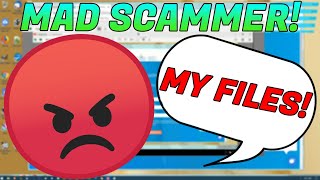 Scammer can't accept defeat after I delete his files!
