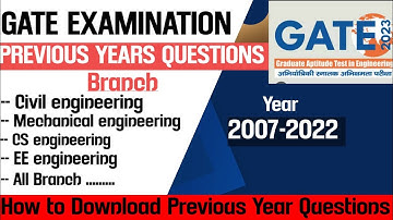 How to Download GATE Previous Year Questions | Previous Year Questions for All branch |  #PYQ Gate