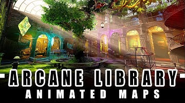The Arcane Library | Beneos animated DnD tabletop RPG Battle Maps And Sceneries