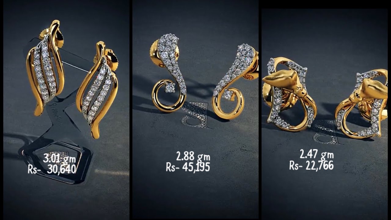 Gold Stud Earrings with Price | LIFESTYLE GOLD