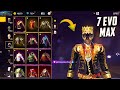 Level up free fire ultra pro max collection  golden elite passes  7 evos totally max  rare items