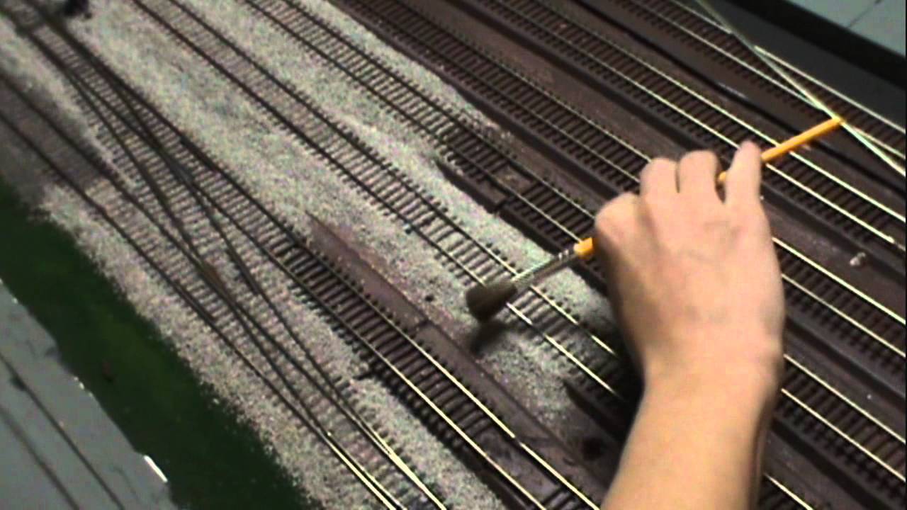How to quickly ballast model train track - YouTube