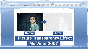 Ms Word 2007 Tutorial || Picture Transparency Effect ||