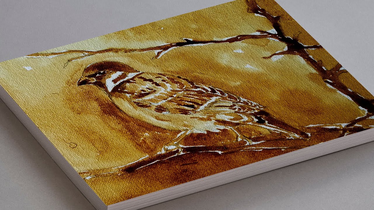 COFFEE PAINTING FOR BEGINNERS | HOW TO DRAW A SPARROW STEP BY STEP ...