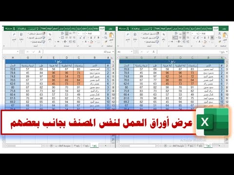 خدعة لعرض أوراق العمل لنفس المصنف جنبا إلى جنب لمقارنة البيانات وتعديلها