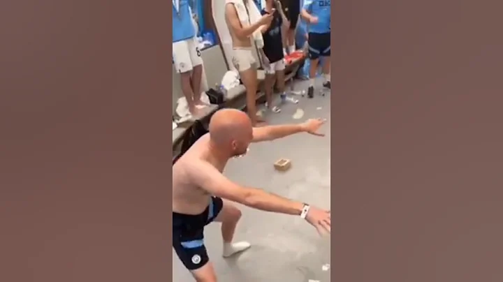 Man City CRAZY dressing room celebration 😂 after win against Man united in FA cup final