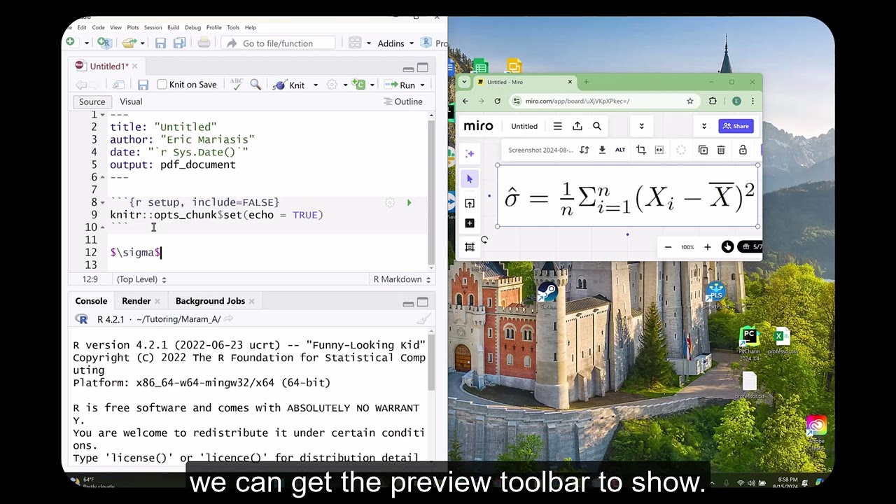 Using R Markdown to generate a complex math expression