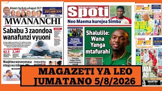 Magazeti ya leo Agosti 5/2026 jumatano/magazeti ya michezo leo asubuhi/ijumatano/Simba vs Yanga