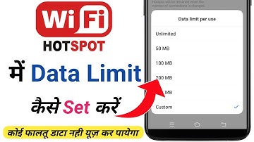WiFi Hotspot Me Mb Ki Limit Kaise Set Kare | How To Set Hotspot Data Limit In Android