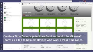 Create a Time Zone page in SharePoint for a Microsoft Teams Tab