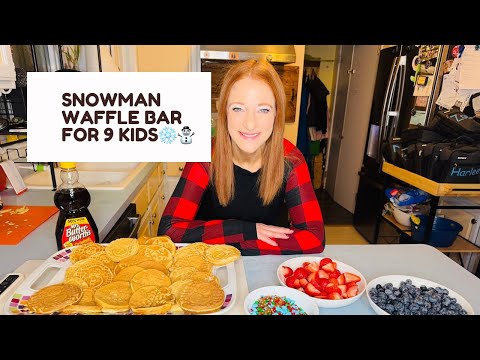 SNOWMAN WAFFLE BAR FOR 9 KIDS ❄️⛄️☃️