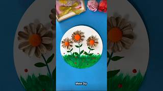 How to Make Sunflower Painting with Toothbrush 🌻 Easy DIY Texture Art for Beginners#bestoutofwaste