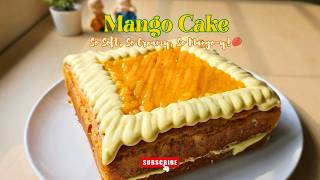 🥭One Bite &amp; I Was Obsessed With This Mango Cake❤️💛| melt in mouth recipe✨ | #mango #baking #cake
