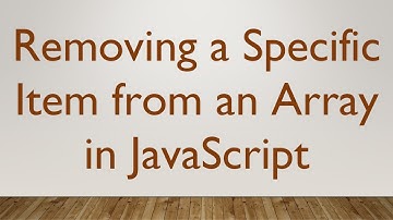 Removing a Specific Item from an Array in JavaScript