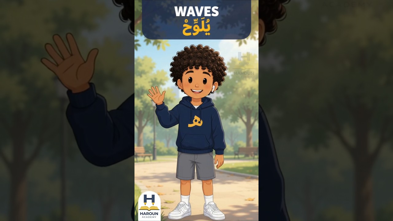 Learn Arabic with Haroun | Points, Waves, Hands over, Picks up #Arabic #Learnarabic #ArabicForKids
