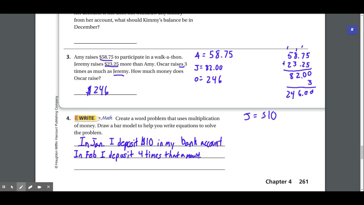 4.5 problem solving multiply money