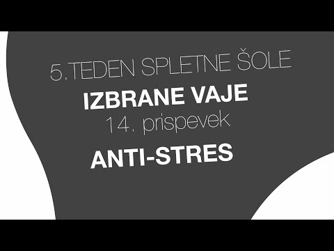 14. prispevek Peti element šole - TEHNIKE OBVLADOVANJA STRESA IN STIMULACIJA VAGUSNEGA ŽIVCA