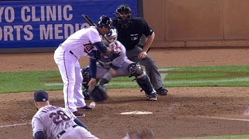 CLE@MIN: Escobar exits the game after hit-by-pitch