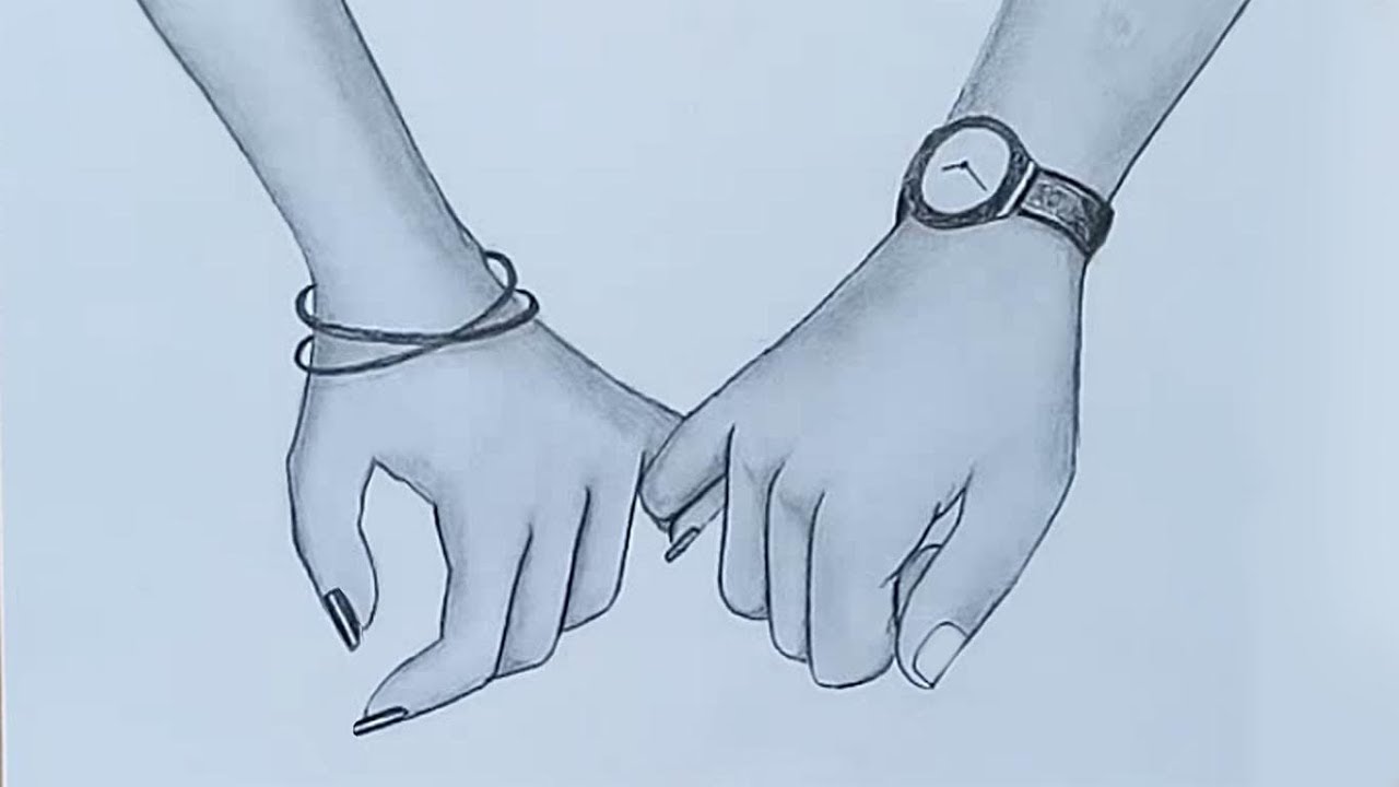 Creative Women Holding Hands Free Sketch Drawing 