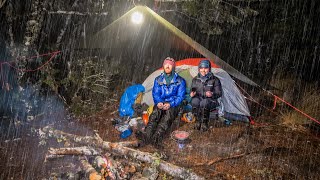 CAMPING in HEAVY Rainstorm with my Wife - Heavy Rain - Tent camp