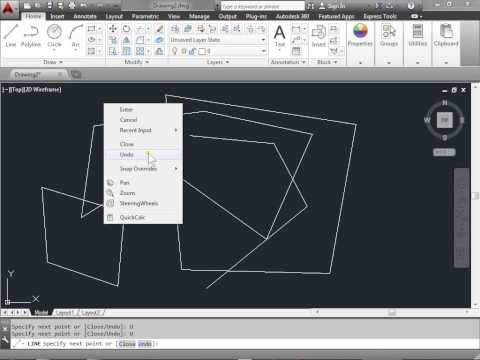 C00303  Drawing Lines AutoCAD 2014 Tutorial