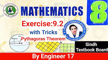 NJV SCHOOL scholarship Test preparation| Pythagoras theorem Class 8 Math Exercise 9.2 SINDH Text