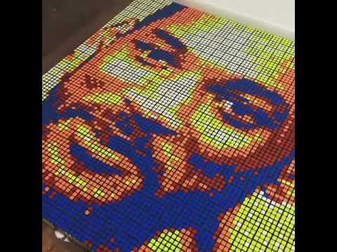 Will Smith Portrait Using 700 Rubik Cubes By Artist Giovanni