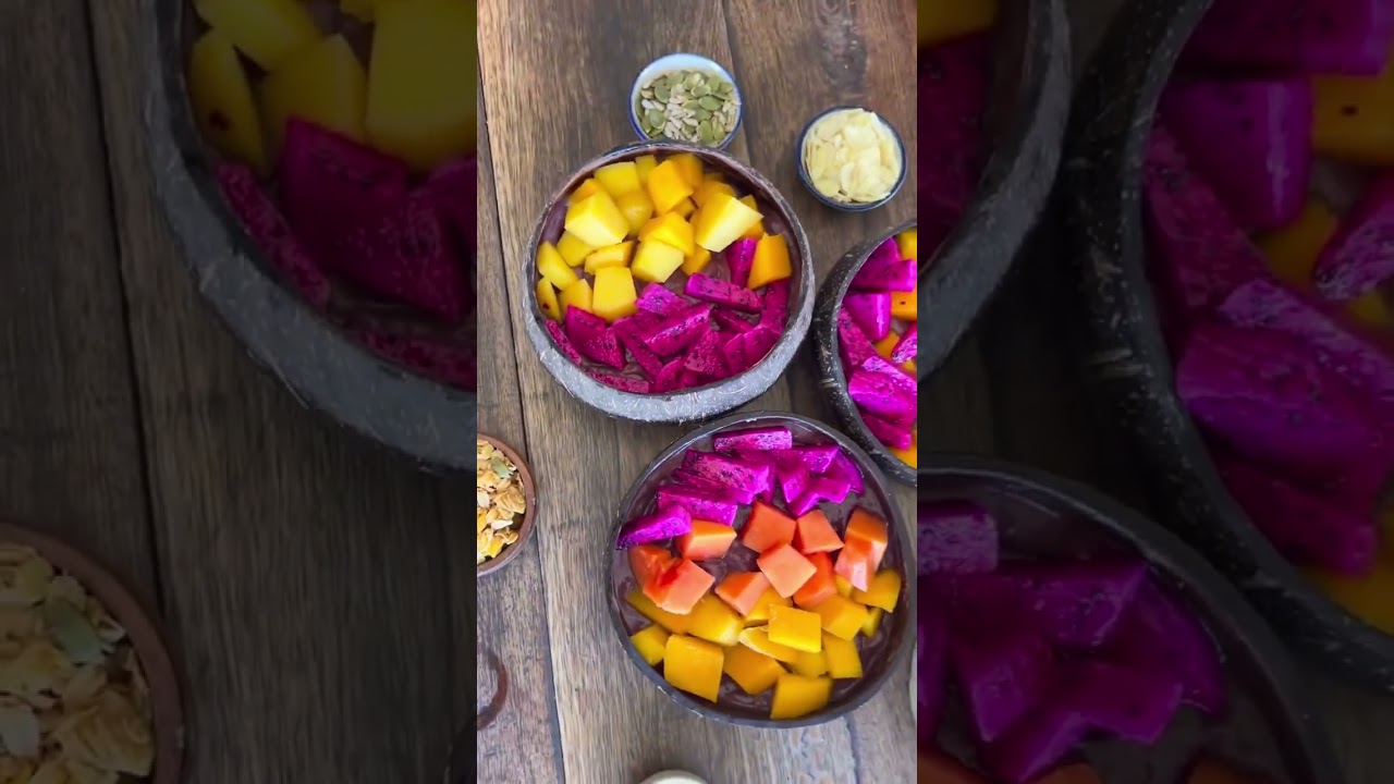 Chocolate Smoothie Bowl loaded with Delicious Exotic Fruit!!! 