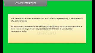 Ch 6 - Molecular Basis of inheritance | DNA Polymorphism