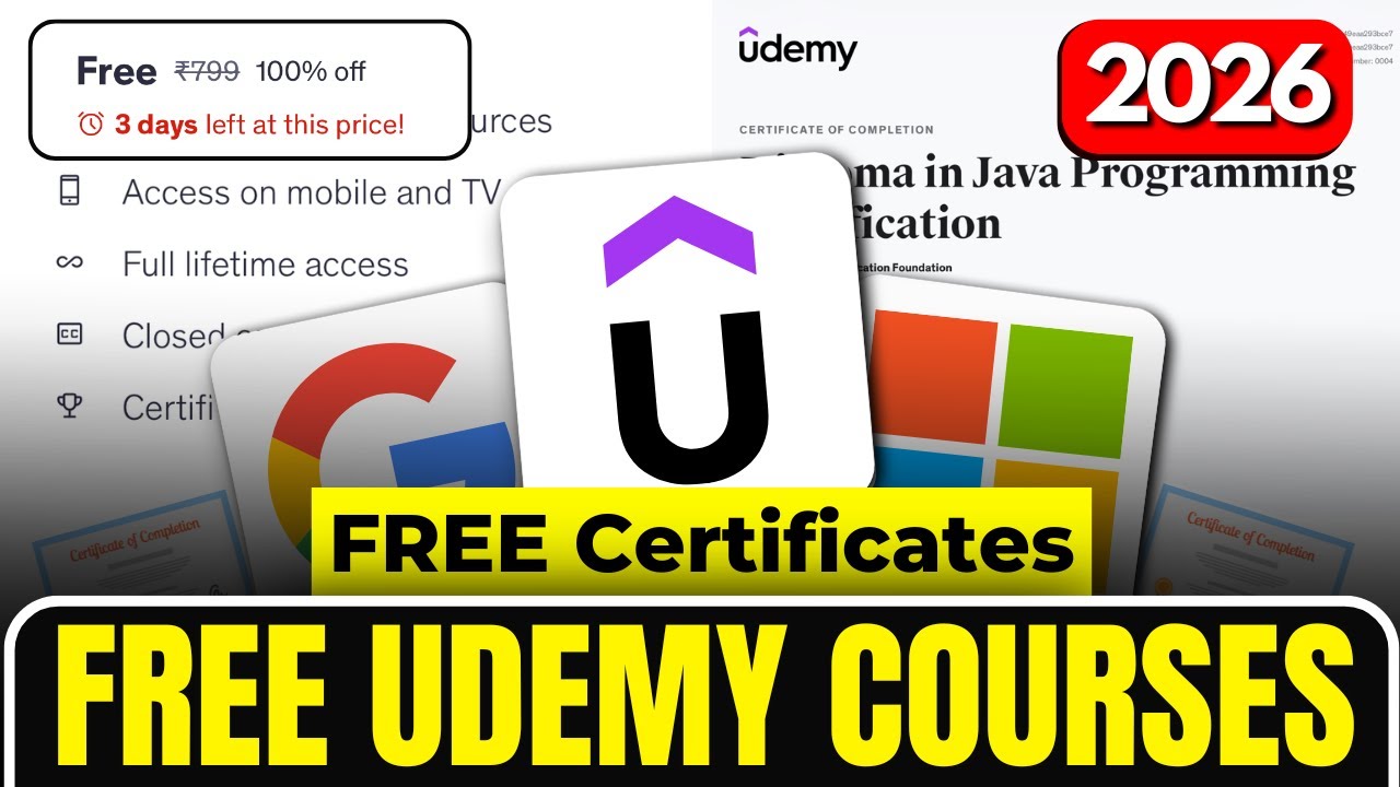 How to Get Udemy Courses for FREE with Certificates in 2026 | Udemy Free Courses