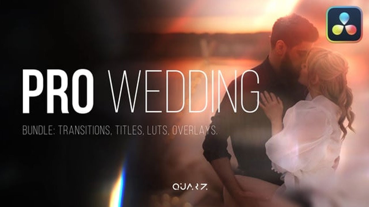 Pro Wedding Bundle | Transitions |Titles | LUTs | Overlays (Davinci Resolve)
