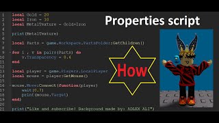 Roblox | How to do properties script (Beginners)