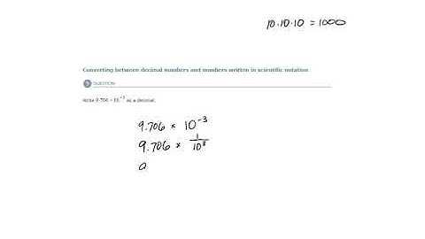 ALEKS - Converting between decimal numbers and numbers written in scientific notation - Example 1