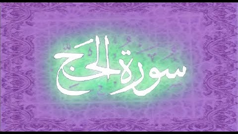 سورة الحج --- الشيخ عيسى عمر سناكو