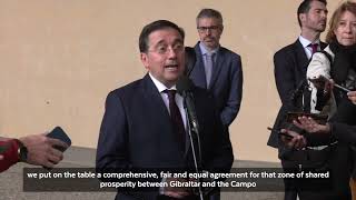 Albares speaks to media ahead of Brussels meeting on talks towards EU-UK agreement on Gibraltar