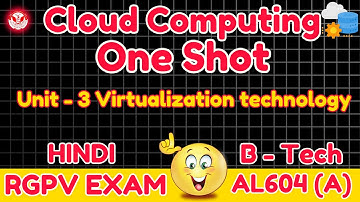 Cloud Computing | AL604 (a) Unit 3 One Shot | Virtualization technology In Hindi With Notes 🔥